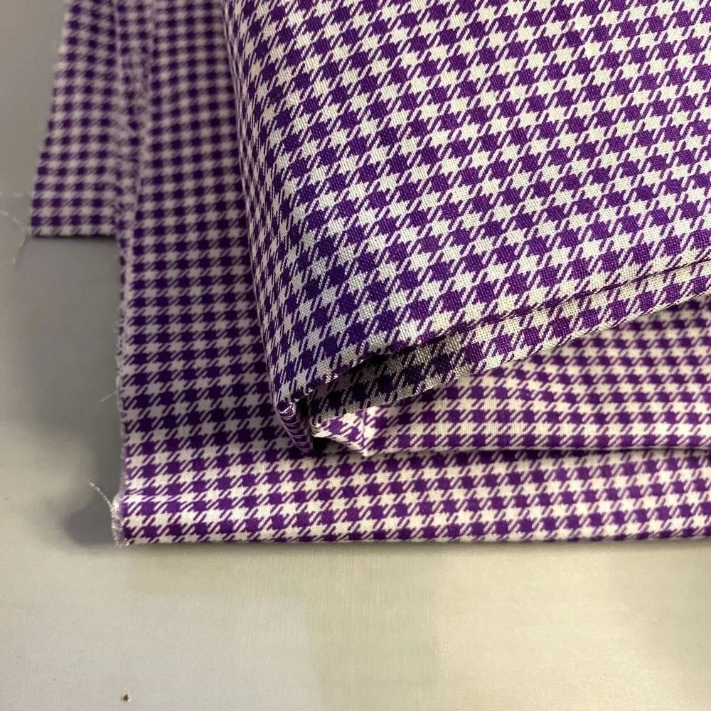 #7969 Purple Checkered Fabric Print For Crafts Size 1 1/4 YD x 60in